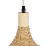 GloboStar® CUBA 01715 Boho Κρεμαστό Φωτιστικό Ανάρτηση Μονόφωτο 1 x E27 IP20 Μπεζ Ξύλο - Μ33 x Π33 x Υ25cm - Image 8