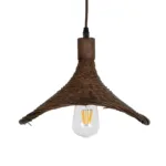 GloboStar® CUBA 01716 Boho Κρεμαστό Φωτιστικό Ανάρτηση Μονόφωτο 1 x E27 IP20 Καφέ Ξύλο - Μ33 x Π33 x Υ25cm - Image 7