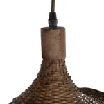 GloboStar® CUBA 01716 Boho Κρεμαστό Φωτιστικό Ανάρτηση Μονόφωτο 1 x E27 IP20 Καφέ Ξύλο - Μ33 x Π33 x Υ25cm - Image 8