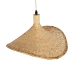 GloboStar® CUBA 01717 Boho Κρεμαστό Φωτιστικό Ανάρτηση Μονόφωτο 1 x E27 IP20 Μπεζ Ξύλο - Μ43 x Π43 x Y30cm - Image 5