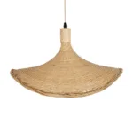 GloboStar® CUBA 01717 Boho Κρεμαστό Φωτιστικό Ανάρτηση Μονόφωτο 1 x E27 IP20 Μπεζ Ξύλο - Μ43 x Π43 x Y30cm - Image 6