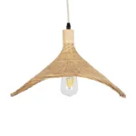 GloboStar® CUBA 01717 Boho Κρεμαστό Φωτιστικό Ανάρτηση Μονόφωτο 1 x E27 IP20 Μπεζ Ξύλο - Μ43 x Π43 x Y30cm - Image 7