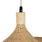 GloboStar® CUBA 01717 Boho Κρεμαστό Φωτιστικό Ανάρτηση Μονόφωτο 1 x E27 IP20 Μπεζ Ξύλο - Μ43 x Π43 x Y30cm - Image 8