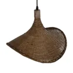 GloboStar® CUBA 01718 Boho Κρεμαστό Φωτιστικό Ανάρτηση Μονόφωτο 1 x E27 IP20 Καφέ Ξύλο - Μ43 x Π43 x Y30cm - Image 5