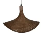 GloboStar® CUBA 01718 Boho Κρεμαστό Φωτιστικό Ανάρτηση Μονόφωτο 1 x E27 IP20 Καφέ Ξύλο - Μ43 x Π43 x Y30cm - Image 6