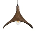 GloboStar® CUBA 01718 Boho Κρεμαστό Φωτιστικό Ανάρτηση Μονόφωτο 1 x E27 IP20 Καφέ Ξύλο - Μ43 x Π43 x Y30cm - Image 7