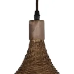 GloboStar® CUBA 01718 Boho Κρεμαστό Φωτιστικό Ανάρτηση Μονόφωτο 1 x E27 IP20 Καφέ Ξύλο - Μ43 x Π43 x Y30cm - Image 8