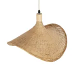 GloboStar® CUBA 01719 Boho Κρεμαστό Φωτιστικό Ανάρτηση Μονόφωτο 1 x E27 IP20 Μπεζ Ξύλο - Μ53 x Π53 x Υ30cm - Image 5