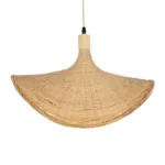 GloboStar® CUBA 01719 Boho Κρεμαστό Φωτιστικό Ανάρτηση Μονόφωτο 1 x E27 IP20 Μπεζ Ξύλο - Μ53 x Π53 x Υ30cm - Image 6