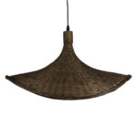 GloboStar® CUBA 01720 Boho Κρεμαστό Φωτιστικό Ανάρτηση Μονόφωτο 1 x E27 IP20 Καφέ Ξύλο - Μ53 x Π53 x Υ30cm - Image 7