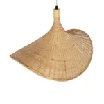 GloboStar® CUBA 01721 Boho Κρεμαστό Φωτιστικό Ανάρτηση Μονόφωτο 1 x E27 IP20 Μπεζ Ξύλο - Μ63 x Π63 x Υ32cm - Image 5