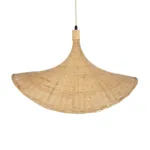 GloboStar® CUBA 01721 Boho Κρεμαστό Φωτιστικό Ανάρτηση Μονόφωτο 1 x E27 IP20 Μπεζ Ξύλο - Μ63 x Π63 x Υ32cm - Image 6