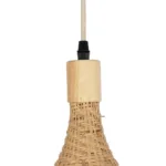GloboStar® CUBA 01721 Boho Κρεμαστό Φωτιστικό Ανάρτηση Μονόφωτο 1 x E27 IP20 Μπεζ Ξύλο - Μ63 x Π63 x Υ32cm - Image 8