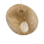 GloboStar® CARIBBEAN 01723 Boho Κρεμαστό Φωτιστικό Ανάρτηση Μονόφωτο 1 x E27 IP20 Μπεζ Ξύλο - Μ45 x Π45 x Υ24cm - Image 4