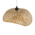GloboStar® CARIBBEAN 01723 Boho Κρεμαστό Φωτιστικό Ανάρτηση Μονόφωτο 1 x E27 IP20 Μπεζ Ξύλο - Μ45 x Π45 x Υ24cm - Image 5