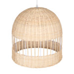 GloboStar® LUCIA 01725 Boho Κρεμαστό Φωτιστικό Πλέγμα Μονόφωτο 1 x E27 IP20 Μπεζ Ξύλο - Μ40 x Π40 x Y34cm - Image 6
