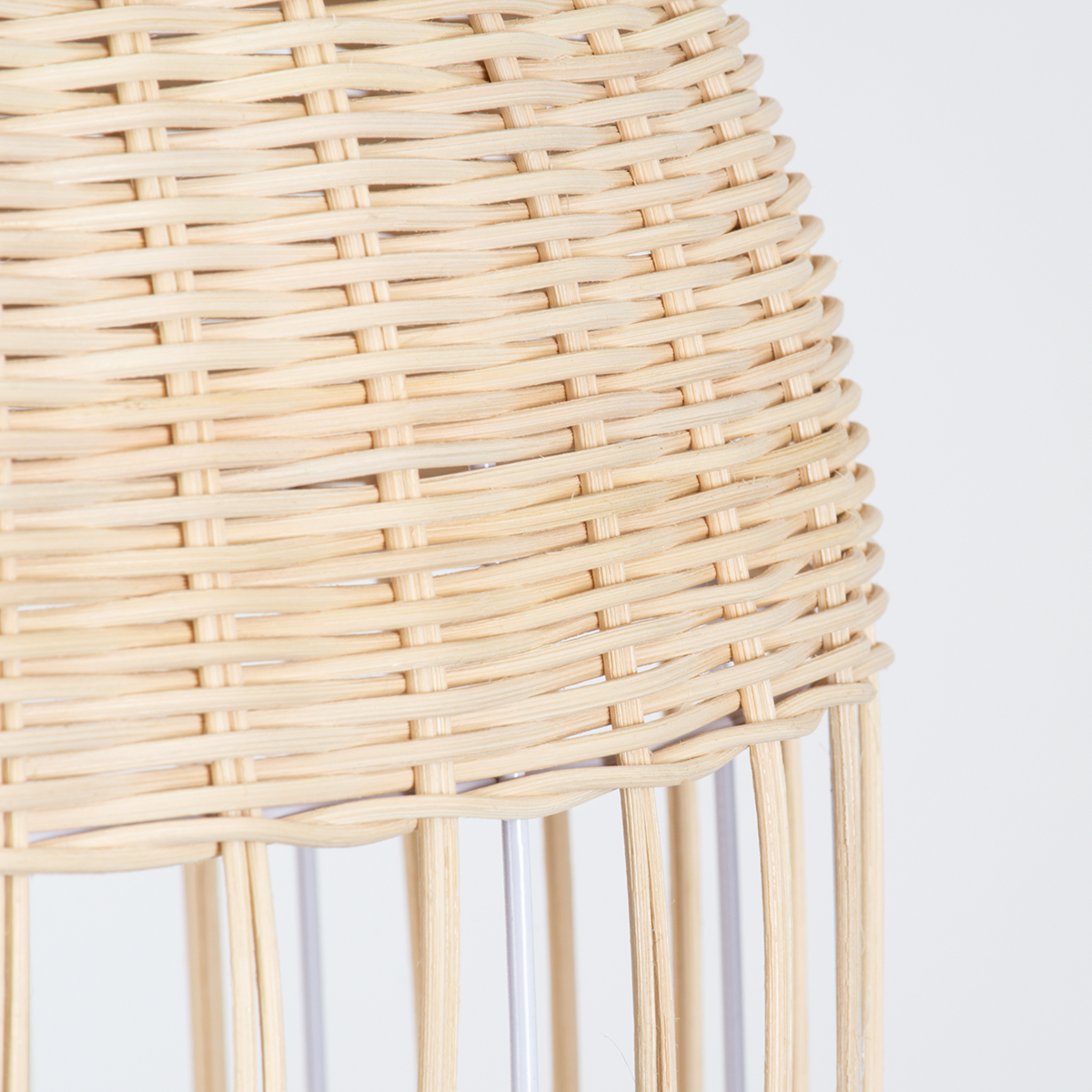 GloboStar® LUCIA 01725 Boho Κρεμαστό Φωτιστικό Πλέγμα Μονόφωτο 1 x E27 IP20 Μπεζ Ξύλο - Μ40 x Π40 x Y34cm - Image 8