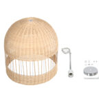 GloboStar® LUCIA 01726 Boho Κρεμαστό Φωτιστικό Πλέγμα Μονόφωτο 1 x E27 IP20 Μπεζ Ξύλο - Μ60 x Π60 x Y60cm - Image 10