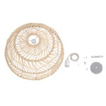 GloboStar® COMORES 01727 Boho Κρεμαστό Φωτιστικό Πλέγμα Μονόφωτο 1 x E27 IP20 Μπεζ Ξύλο -Μ40 x Π40 x Y20cm - Image 10