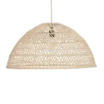 GloboStar® COMORES 01728 Boho Κρεμαστό Φωτιστικό Πλέγμα Μονόφωτο 1 x E27 IP20 Μπεζ Ξύλο - Μ60 x Π60 x Y29cm - Image 3