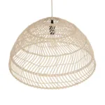 GloboStar® COMORES 01728 Boho Κρεμαστό Φωτιστικό Πλέγμα Μονόφωτο 1 x E27 IP20 Μπεζ Ξύλο - Μ60 x Π60 x Y29cm - Image 5