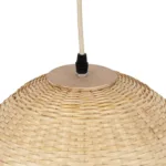 GloboStar® BORA-BORA 01735 Boho Κρεμαστό Φωτιστικό Καμπάνα Μονόφωτο 1 x E27 IP20 Μπεζ Ξύλο - Μ42 x Π42 x Y44cm - Image 6