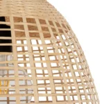 GloboStar® BORA-BORA 01735 Boho Κρεμαστό Φωτιστικό Καμπάνα Μονόφωτο 1 x E27 IP20 Μπεζ Ξύλο - Μ42 x Π42 x Y44cm - Image 7