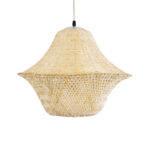 GloboStar® JUNIPER 01737 Boho Κρεμαστό Φωτιστικό Πλέγμα Μονόφωτο 1 x E27 IP20 Μπεζ Ξύλο - Μ45 x Π45 x Υ40cm - Image 4