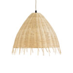 GloboStar® AQUATIC 01742 Boho Κρεμαστό Φωτιστικό Καμπάνα Μονόφωτο 1 x E27 IP20 Μπεζ Ξύλο - Μ40 x Π40 x Υ36cm - Image 4