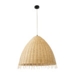 GloboStar® AQUATIC 01743 Boho Κρεμαστό Φωτιστικό Καμπάνα Μονόφωτο 1 x E27 IP20 Μπεζ Ξύλο - Μ60 x Π60 x Υ60cm - Image 3