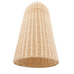 GloboStar® FAROL 01746 Boho Κρεμαστό Φωτιστικό Καμπάνα Μονόφωτο 1 x E27 IP20 Μπεζ Ξύλο - Μ60 x Π60 x Y100cm - Image 5