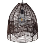 GloboStar® ALOHA 01752 Boho Κρεμαστό Φωτιστικό Καμπάνα Μονόφωτο 1 x E27 IP20 Καφέ Σχοινί - Μ43 x Π43 x Y46cm - Image 6