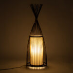 GloboStar® AZORES 01754 Boho Επιδαπέδιο Φωτιστικό Μονόφωτο 1 x E27 IP20 Καφέ & Μπεζ Ξύλο - Μ30 x Π30 x Υ90cm - Image 2