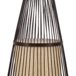 GloboStar® AZORES 01756 Boho Επιδαπέδιο Φωτιστικό Μονόφωτο 1 x E27 IP20 Καφέ & Μπεζ Ξύλο - Μ40 x Π40 x Υ150cm - Image 5