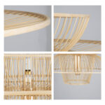 GloboStar® BALI 01758 Boho Κρεμαστό Φωτιστικό Πλέγμα Μονόφωτο 1 x E27 IP20 Μπεζ Ξύλο - Μ100 x Π100 x Υ60cm - Image 7