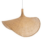 GloboStar® CUBA 01767 Boho Κρεμαστό Φωτιστικό Ανάρτηση Μονόφωτο 1 x E27 IP20 Μπεζ Ξύλο - Μ80 x Π80 x Y49cm - Image 6