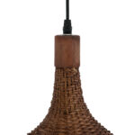 GloboStar® CUBA 01770 Boho Κρεμαστό Φωτιστικό Ανάρτηση Μονόφωτο 1 x E27 IP20 Καφέ Ξύλο - Μ100 x Π100 x Y55cm - Image 9