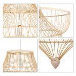 GloboStar® HIBISCUS 01781 Boho Κρεμαστό Φωτιστικό Πλέγμα Μονόφωτο 1 x E27 IP20 Μπεζ Ξύλο - Μ100 x Π100 x Υ100cm - Image 7
