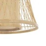 GloboStar® HIBISCUS 01783 Boho Κρεμαστό Φωτιστικό Πλέγμα Μονόφωτο 1 x E27 IP20 Μπεζ Ξύλο - Μ35 x Π35 x Υ150cm - Image 8