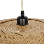 GloboStar® CARIBBEAN 01784 Μοντέρνο Κρεμαστό Φωτιστικό Πλέγμα Μονόφωτο 1 x E27 IP20 Μπεζ Ξύλο - Μ80 x Π80 x Υ35cm - Image 6