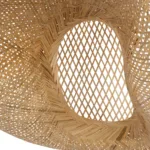 GloboStar® CARIBBEAN 01784 Μοντέρνο Κρεμαστό Φωτιστικό Πλέγμα Μονόφωτο 1 x E27 IP20 Μπεζ Ξύλο - Μ80 x Π80 x Υ35cm - Image 7