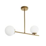 GLOBOSTAR® GLOBUS 201-0119 Μοντέρνο Φωτιστικό Οροφής με Ντουί 2 x E27 AC 220-240V IP20 - Χρυσό & Λευκό - Μ65 x Π15 x Υ623cm