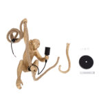GloboStar® APES 01803 Μοντέρνο Κρεμαστό Φωτιστικό Φιγούρα Μονόφωτο 1 x E27 IP20 Χρυσό Πλαστικό με Μπεζ Σχοινί - Μ26 x Π28 x Υ69cm - Image 9