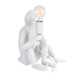 GloboStar® APES 01808 Μοντέρνο Φωτιστικό Πορτατίφ Λαμπατέρ Μονόφωτο 1 x E27 Λευκό Φιγούρα L30 x W27 x H30cm - Image 4