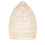 GloboStar® MALIBU 01810 Boho Κρεμαστό Φωτιστικό Καμπάνα Μονόφωτο 1 x E27 IP20 Μπεζ Ξύλο - Μ57 x Π57 x Υ75cm - Image 3