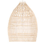 GloboStar® MALIBU 01810 Boho Κρεμαστό Φωτιστικό Καμπάνα Μονόφωτο 1 x E27 IP20 Μπεζ Ξύλο - Μ57 x Π57 x Υ75cm - Image 5