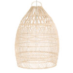 GloboStar® MALIBU 01810 Boho Κρεμαστό Φωτιστικό Καμπάνα Μονόφωτο 1 x E27 IP20 Μπεζ Ξύλο - Μ57 x Π57 x Υ75cm - Image 6