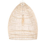 GloboStar® MALIBU 01811 Boho Κρεμαστό Φωτιστικό Καμπάνα Μονόφωτο 1 x E27 IP20 Μπεζ Ξύλο - Μ76 x Π76 x Υ100cm - Image 3