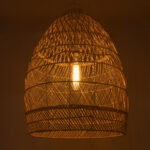 GloboStar® MALIBU 01811 Boho Κρεμαστό Φωτιστικό Καμπάνα Μονόφωτο 1 x E27 IP20 Μπεζ Ξύλο - Μ76 x Π76 x Υ100cm - Image 2