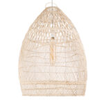 GloboStar® MALIBU 01811 Boho Κρεμαστό Φωτιστικό Καμπάνα Μονόφωτο 1 x E27 IP20 Μπεζ Ξύλο - Μ76 x Π76 x Υ100cm - Image 5